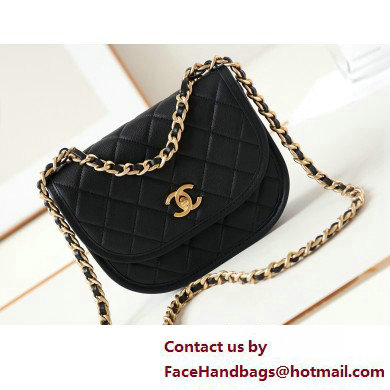 Chanel Calfskin  &  Gold-Tone Metal Small Messenger Bag AS4850 Black 2025